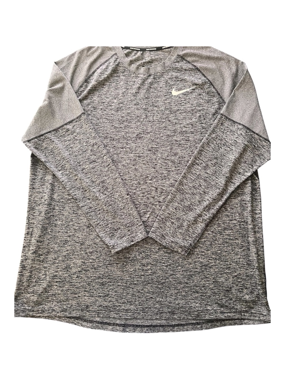 Nike Running Dri-FIT Shirt Mens XXL Gray Space Dye Long Sleeve Performance Top